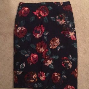 Navy floral skirt